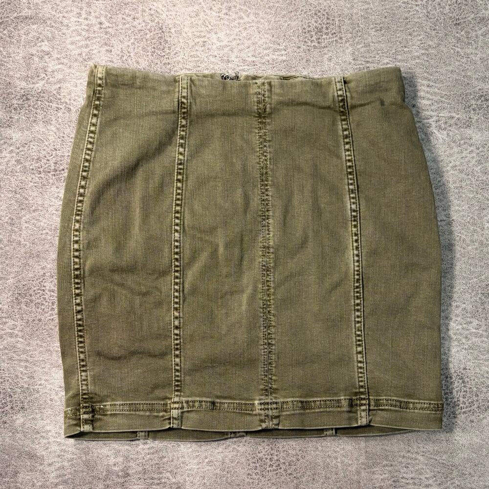 Free People Olive Bodycon Mini Skirt